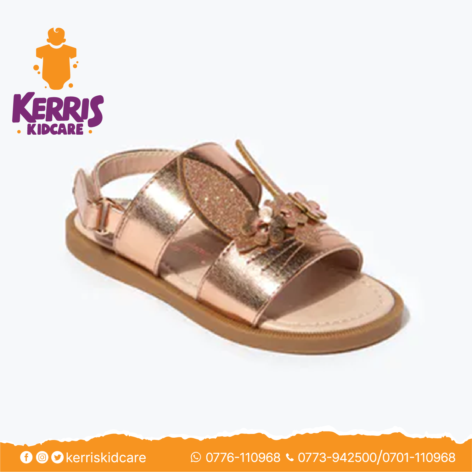 Girls Gold Bunny Sandals